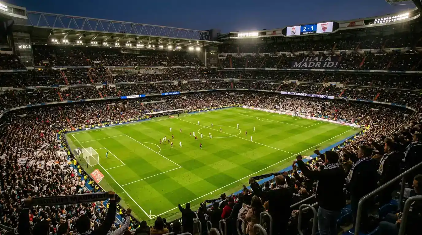 Estadio de fútbol español con datos de apuestas y cuotas de LaLiga